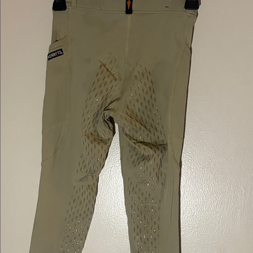Kerrits Olive Riding pants with Full-Seat Grip